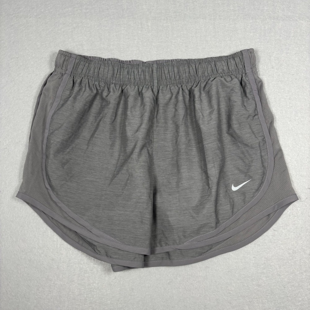 Nike Women's Tempo Running Shorts Size Small Gray Drawstring 3" Inseam Unlined*